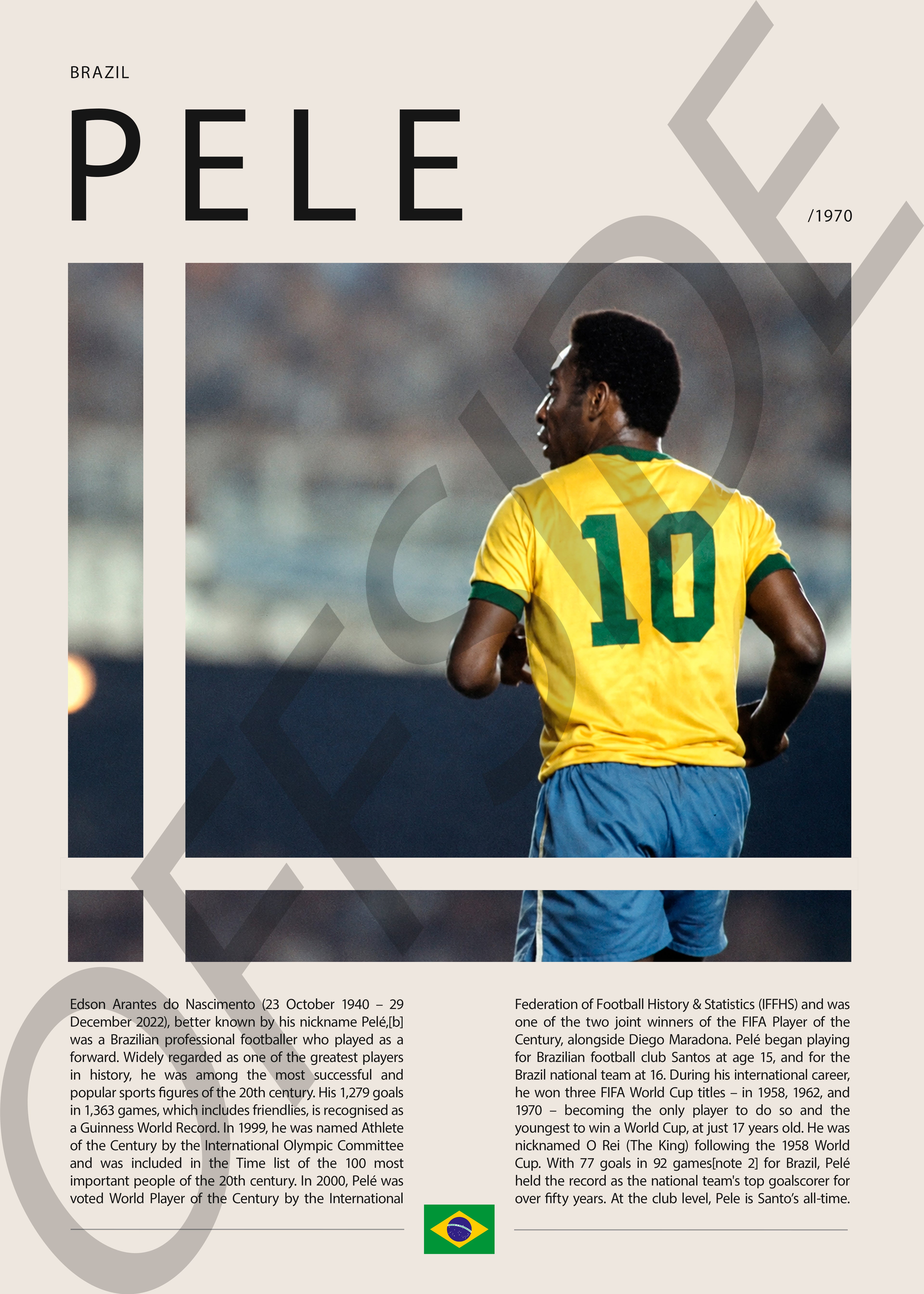 Pele "O Rei" en Brasil Clasificatorias 1970