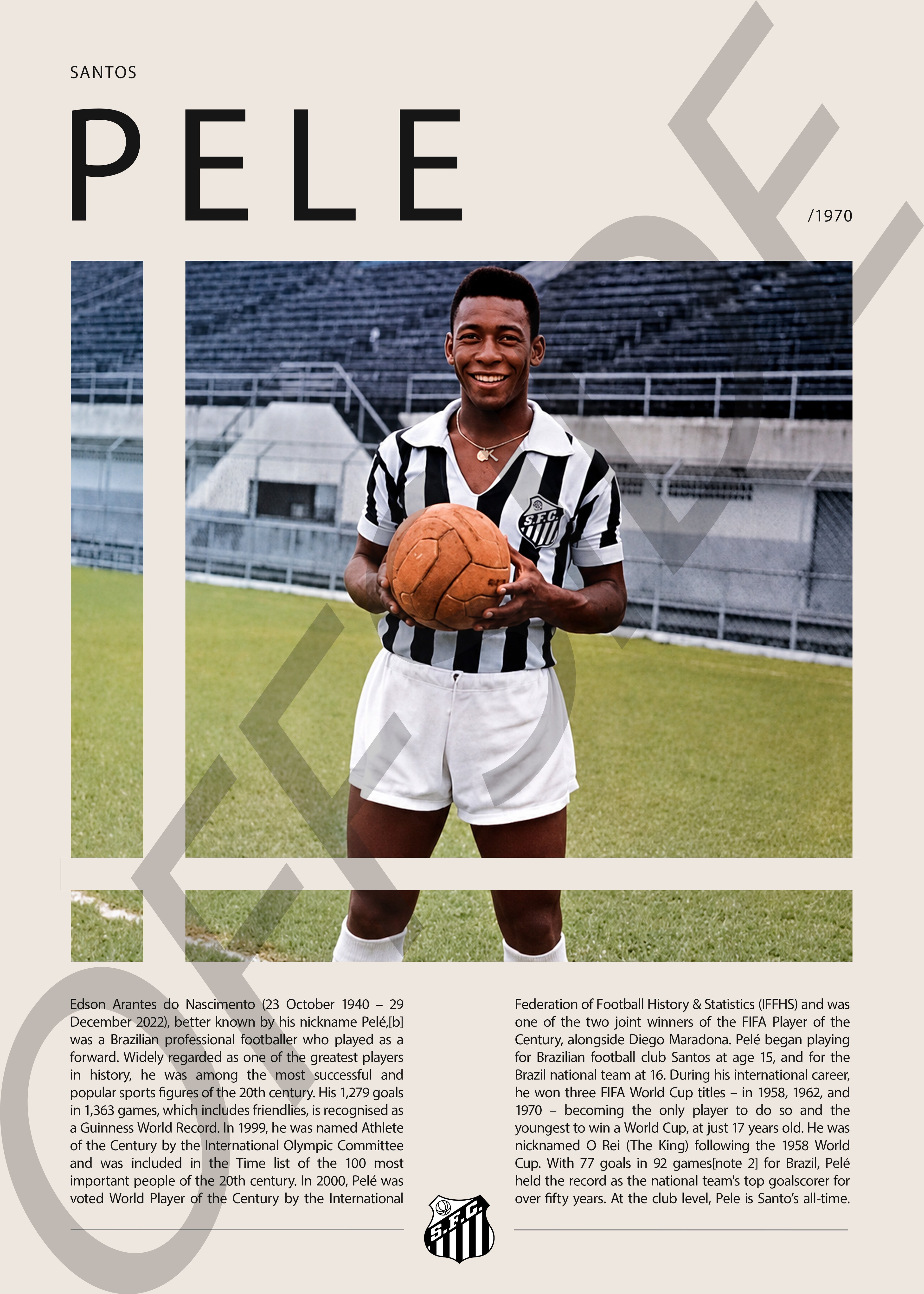 Pele "O Rei" en Santos Temporada 1970
