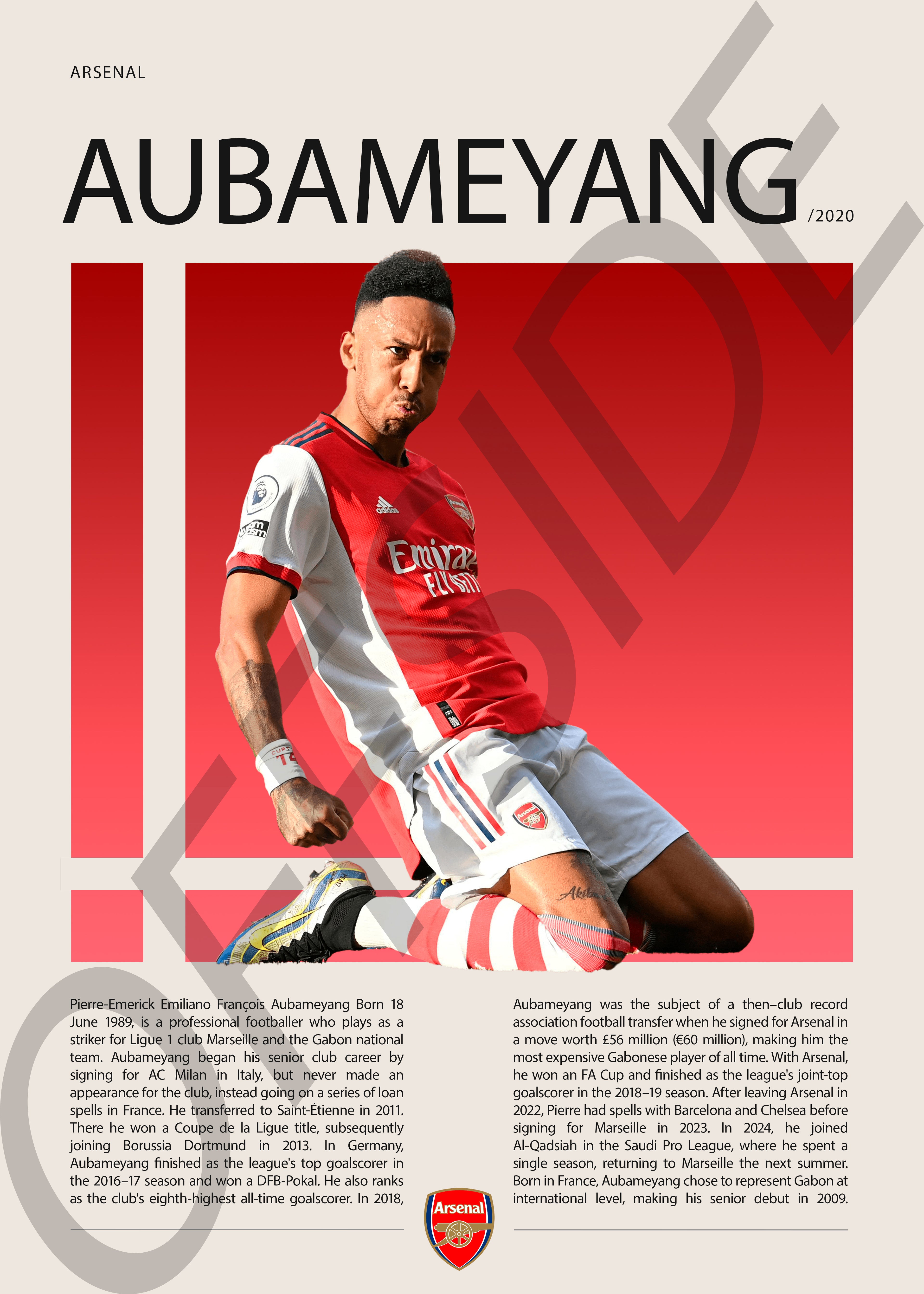 Pierre-Emerick Aubameyang "El Príncipe de Gabón" en Arsenal Temporada 2020