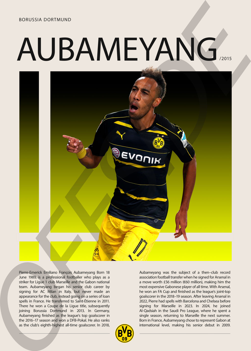 Pierre-Emerick Aubameyang "El Príncipe de Gabón" en Borussia Dortmund Temporada 2015