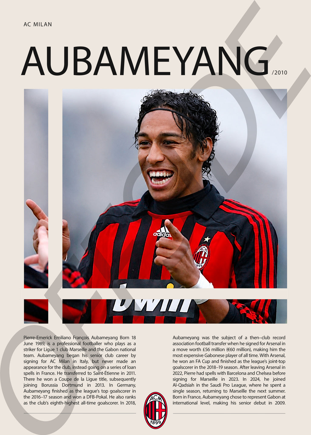 Pierre-Emerick Aubameyang "El Príncipe de Gabón" en AC Milan Temporada 2010