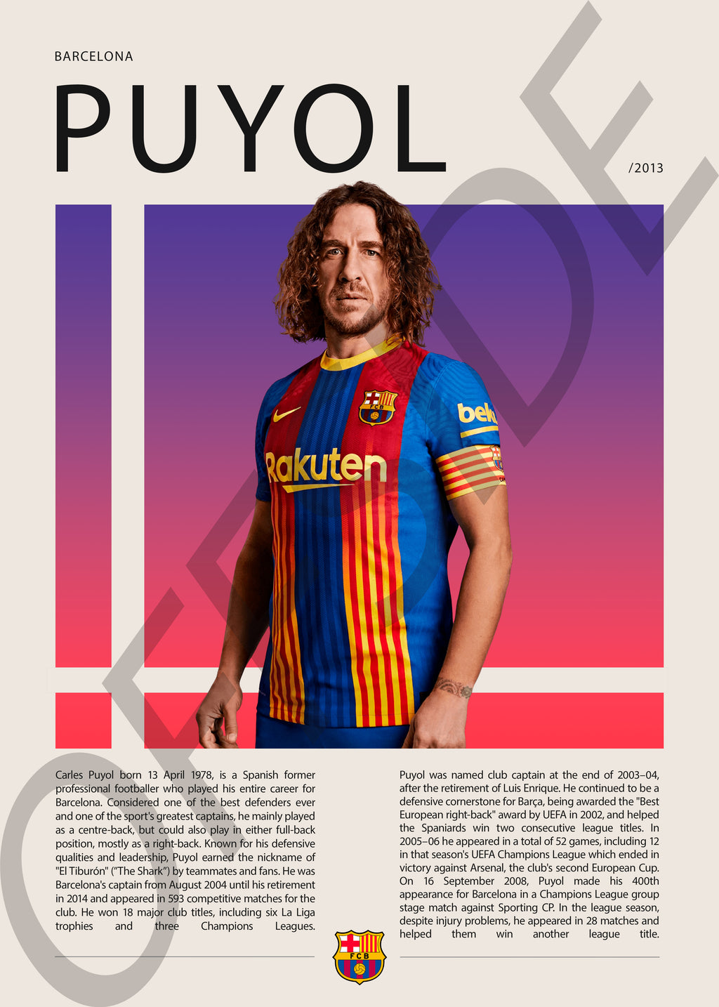 Carles Puyol "Tarzan" en Barcelona Temporada 2013