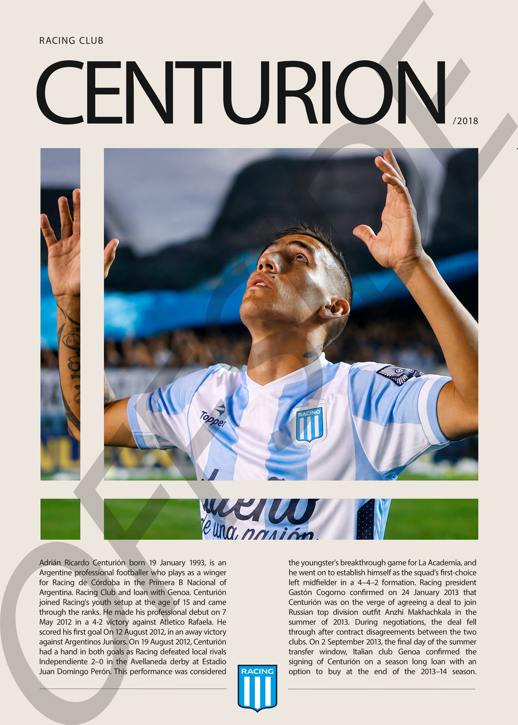 Ricardo Centurion "El Wachiturro" en Racing Temporada 2018
