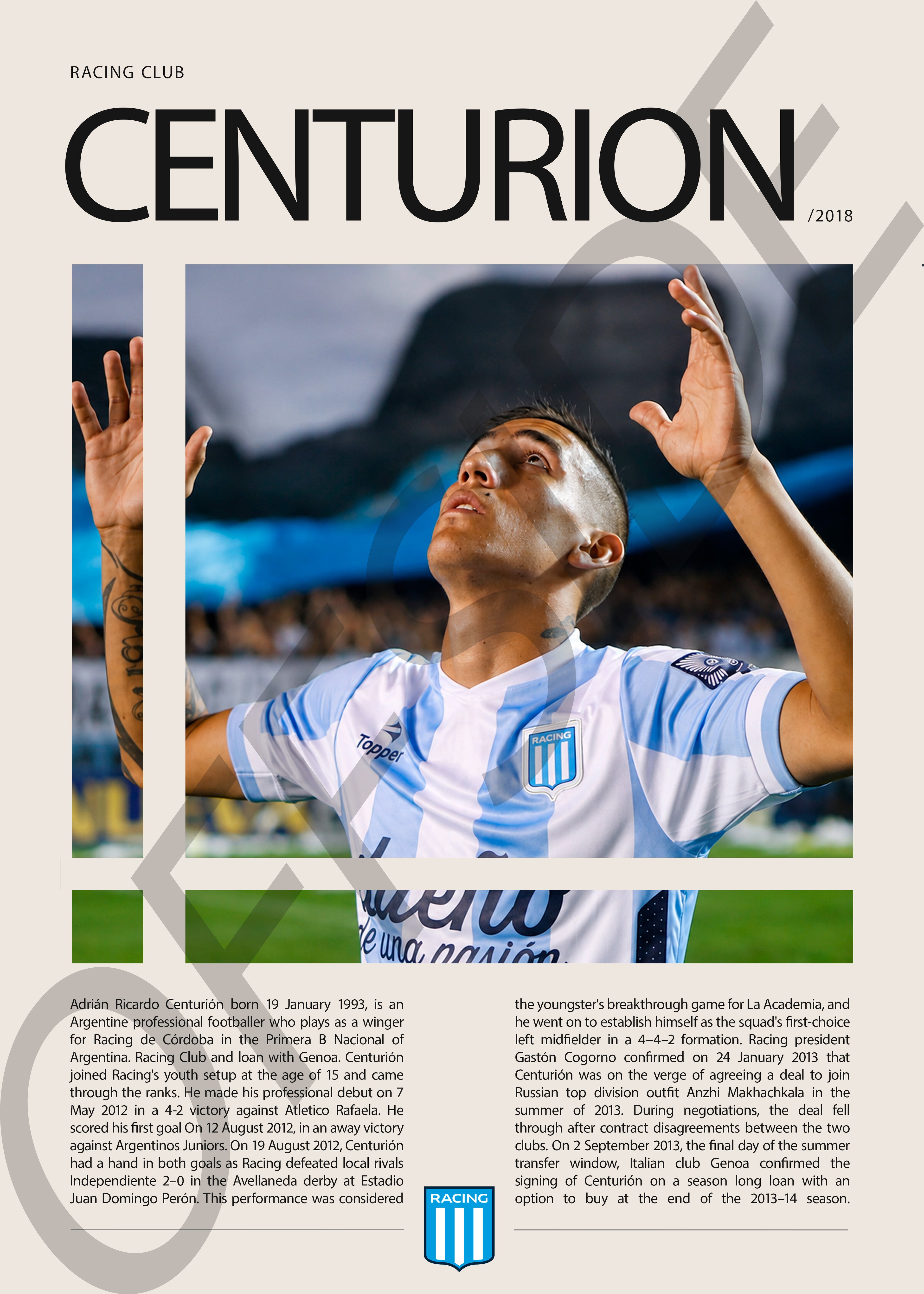 Ricardo Centurion "El Wachiturro" en Racing Temporada 2018