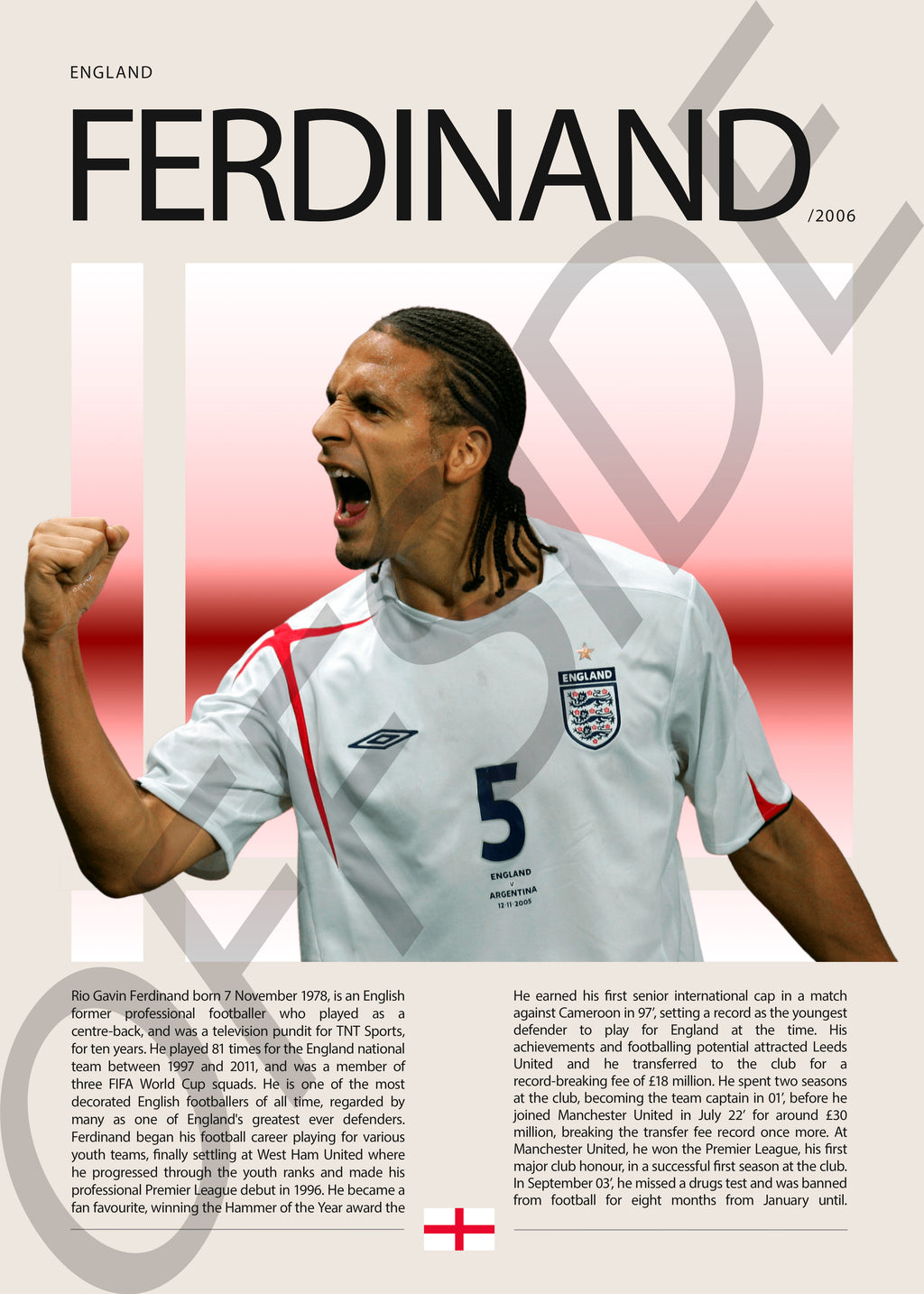Rio Ferdinand "Ferdy" en Inglaterra Clasificatorias 2006