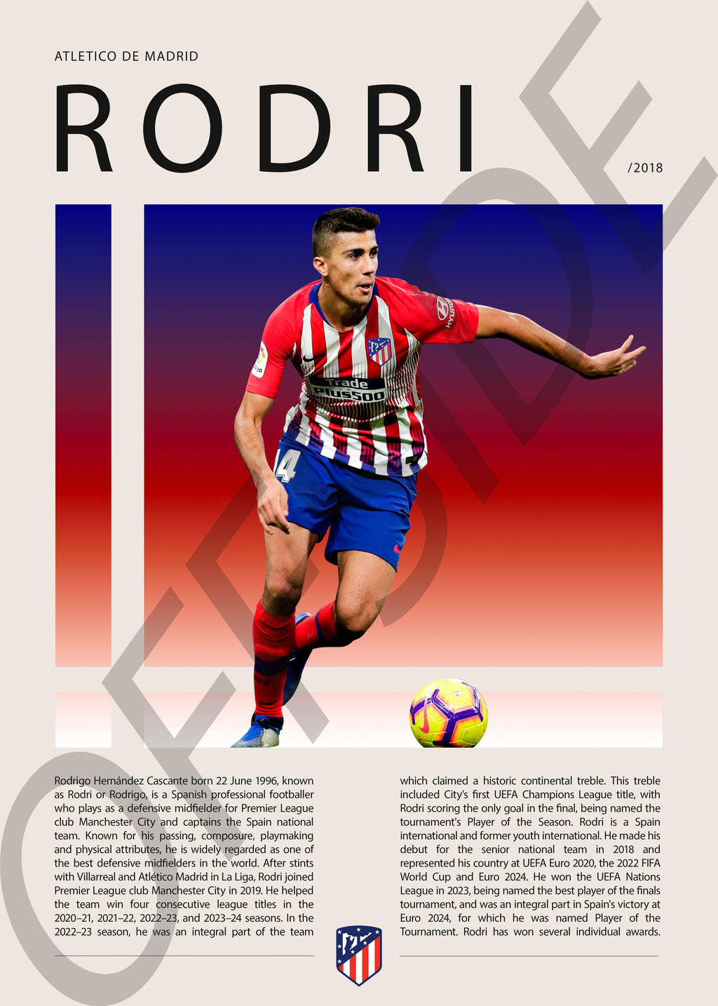 Rodrigo Hernandez "Rodri" en Atletico de Madrid Temporada 2018