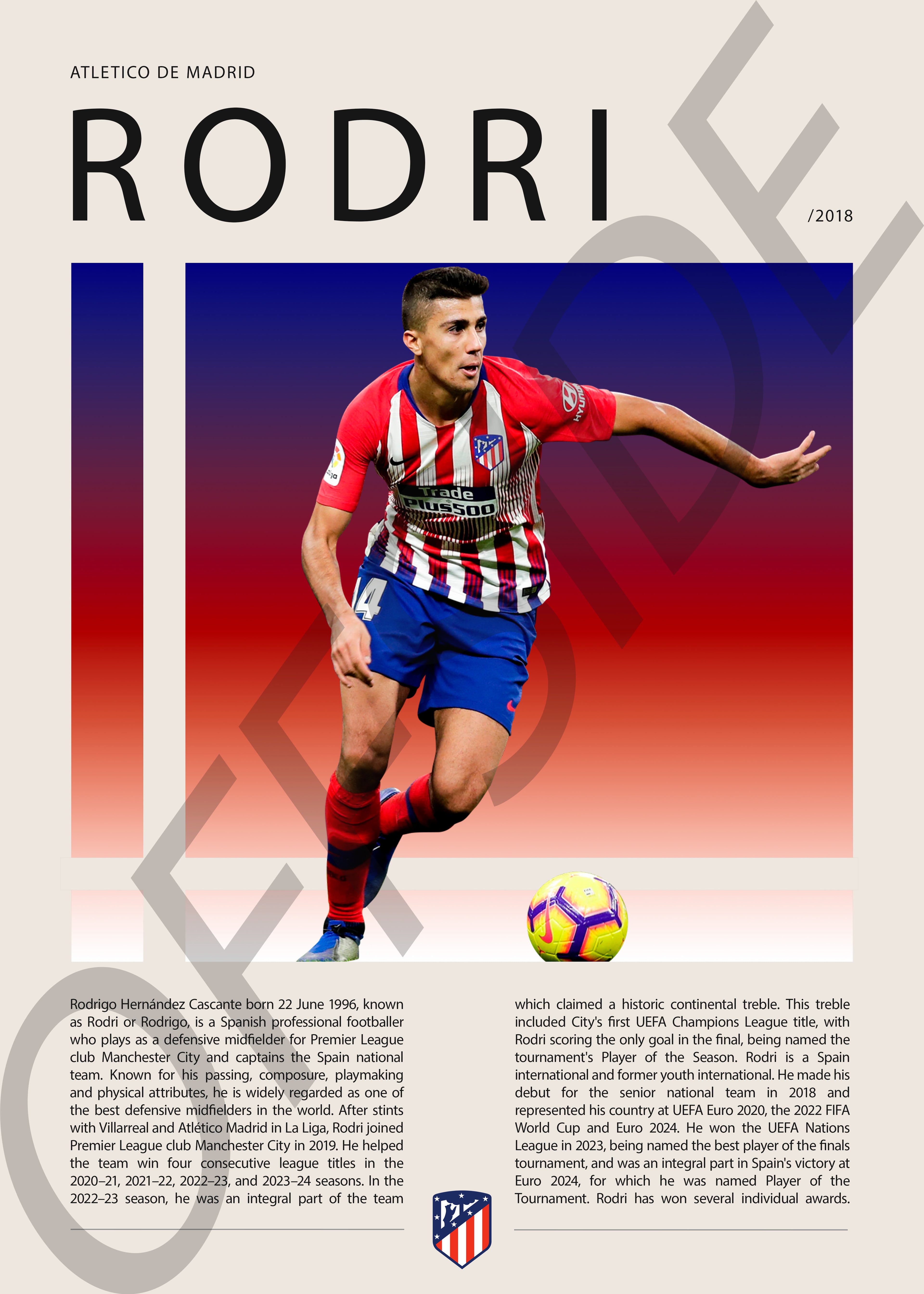 Rodrigo Hernandez "Rodri" en Atletico de Madrid Temporada 2018