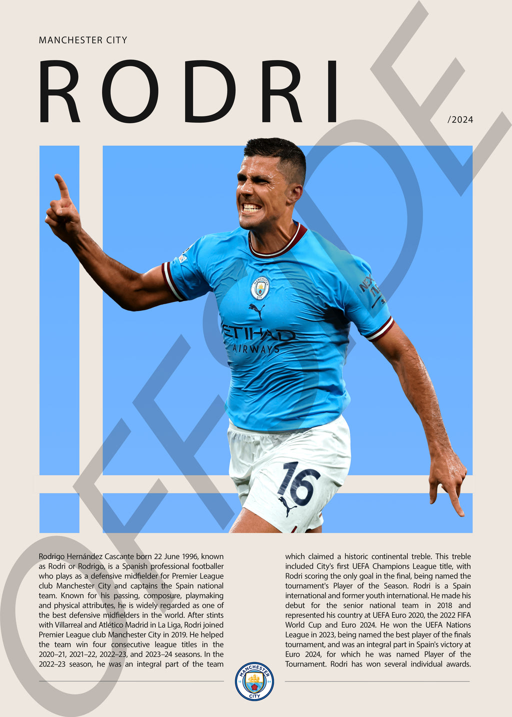 Rodrigo Hernandez "Rodri" en Manchester City Temporada 2024