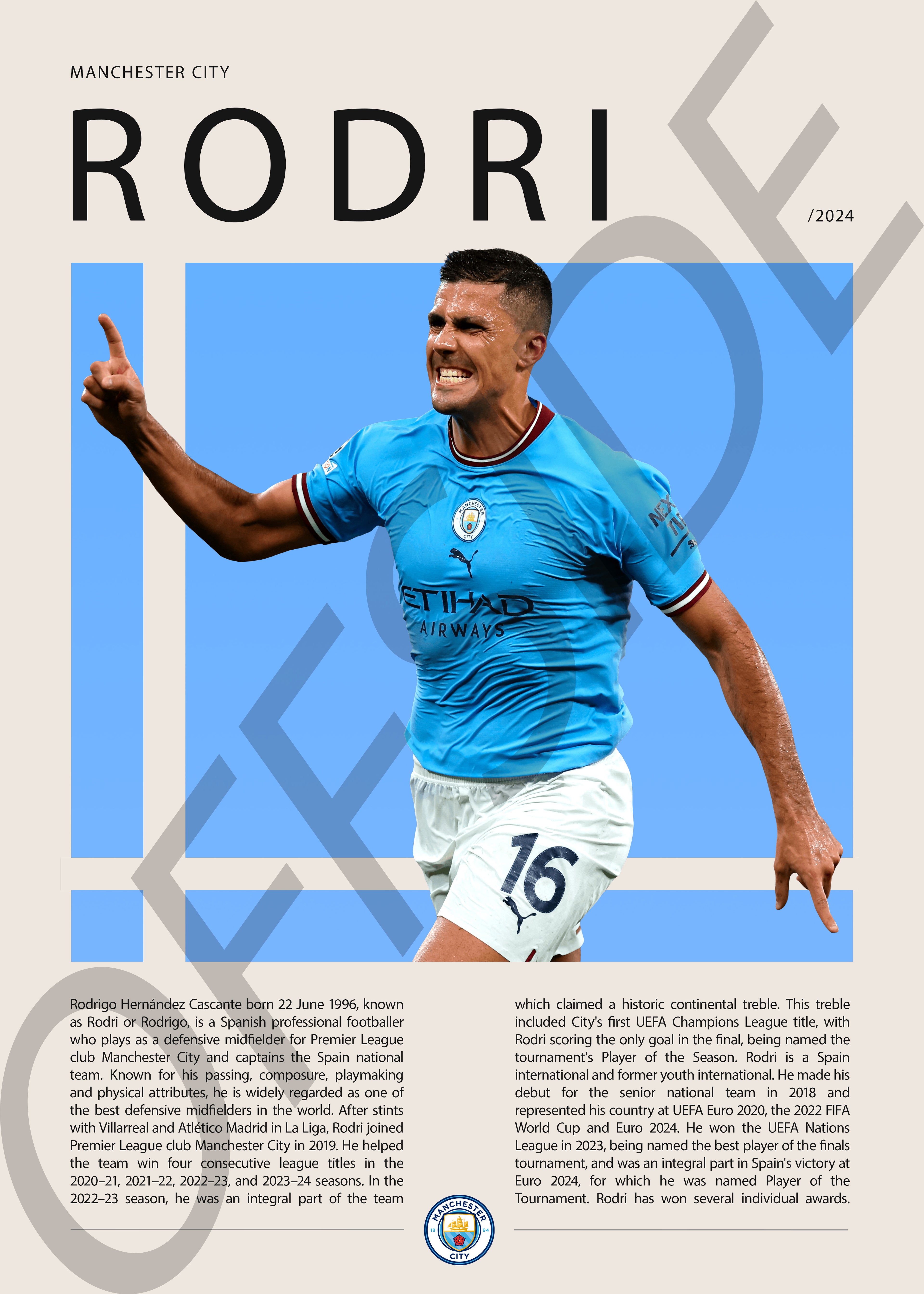 Rodrigo Hernandez "Rodri" en Manchester City Temporada 2024
