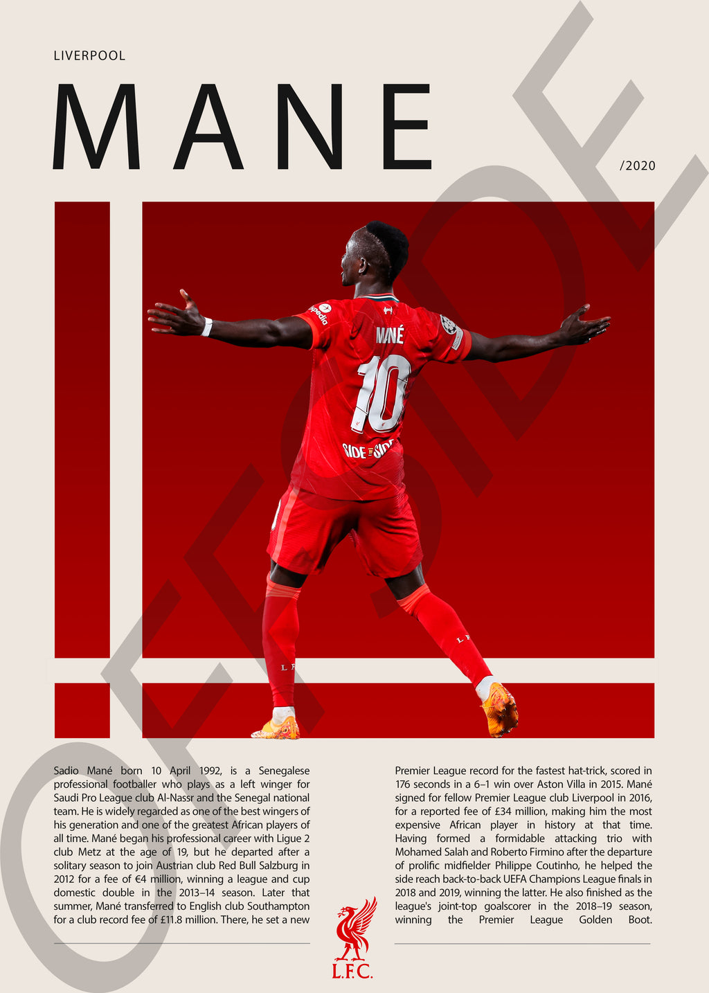 Sadio Manè "Mane" en Liverpool Temporada 2020