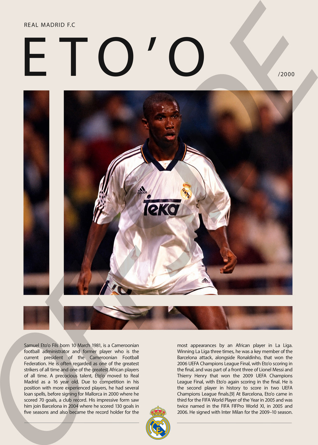 Samuel Eto'o "Eto'o" en Real Madrid Temporada 2000