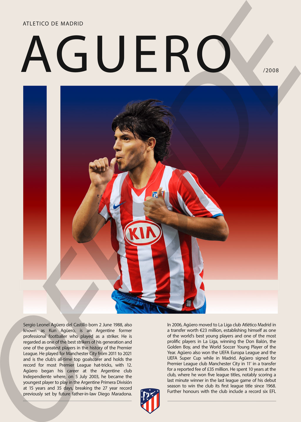 Sergio Agüero "El Kun" en Atletico de Madrid Temporada 2008