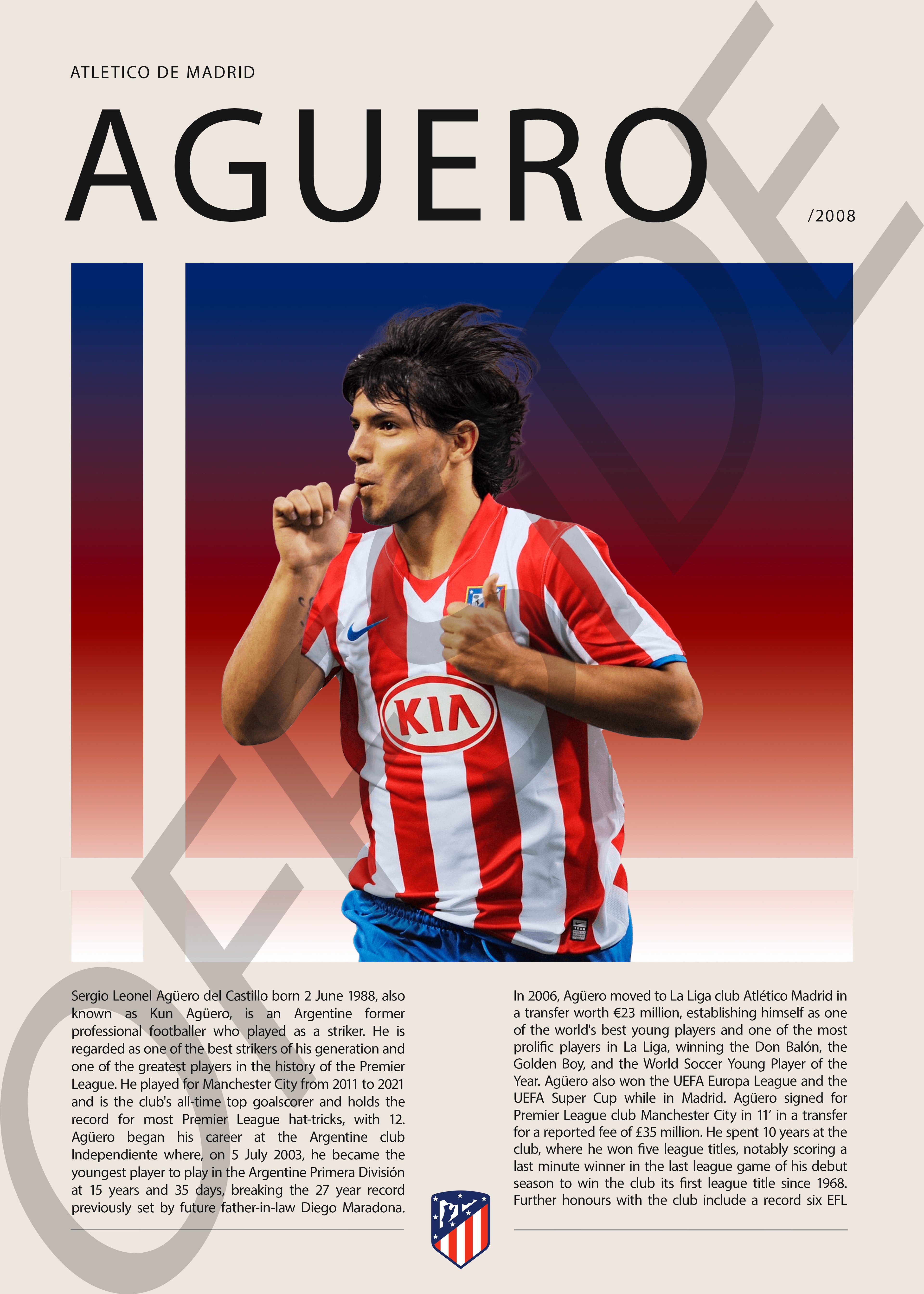 Sergio Agüero "El Kun" en Atletico de Madrid Temporada 2008