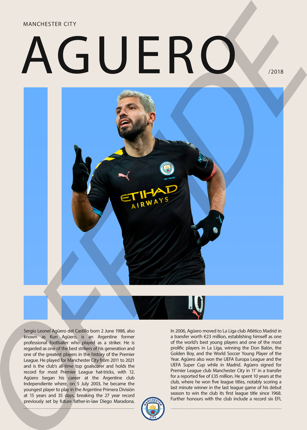 Sergio Agüero "El Kun" en Manchester City Temporada 2018