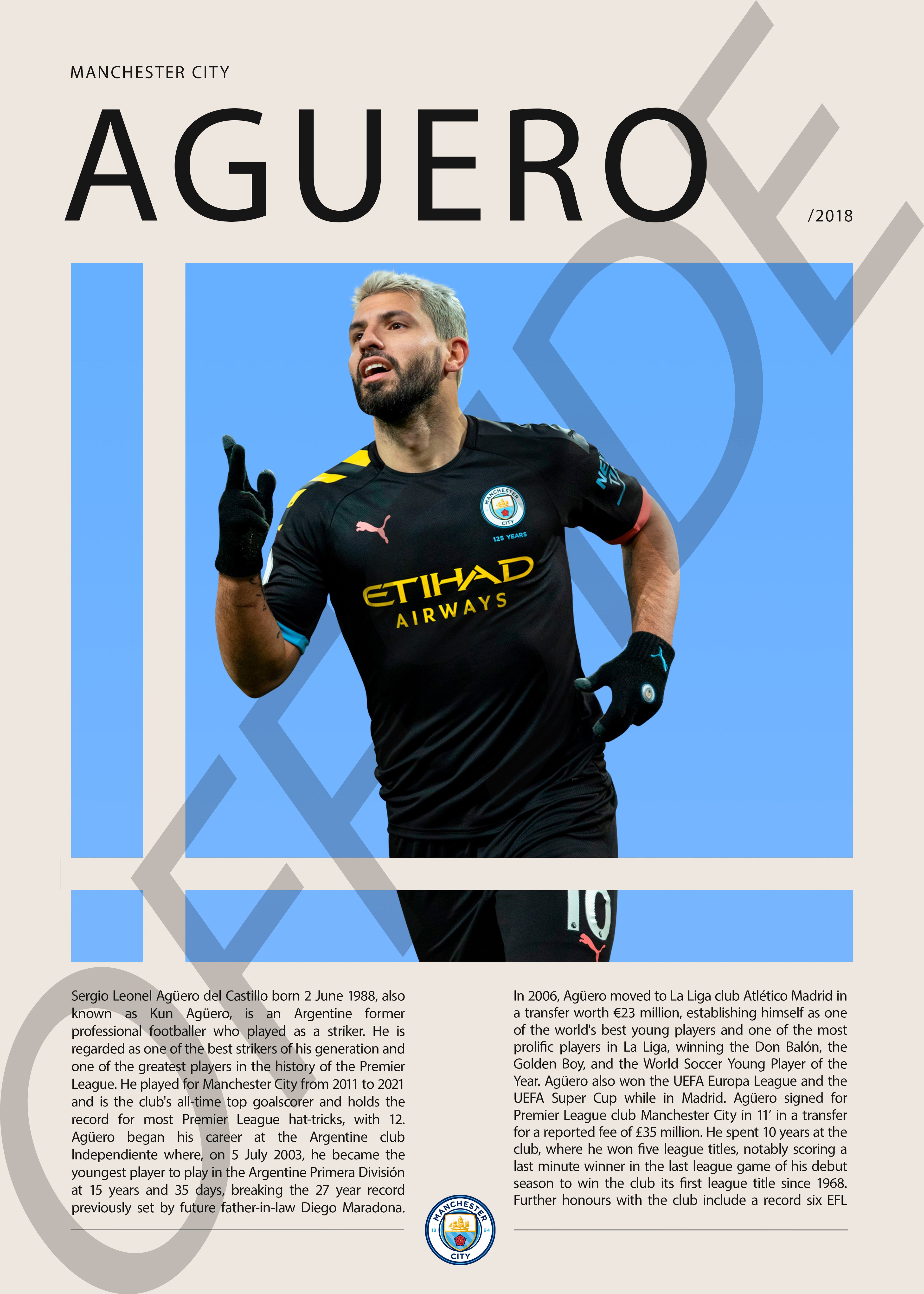 Sergio Agüero "El Kun" en Manchester City Temporada 2018