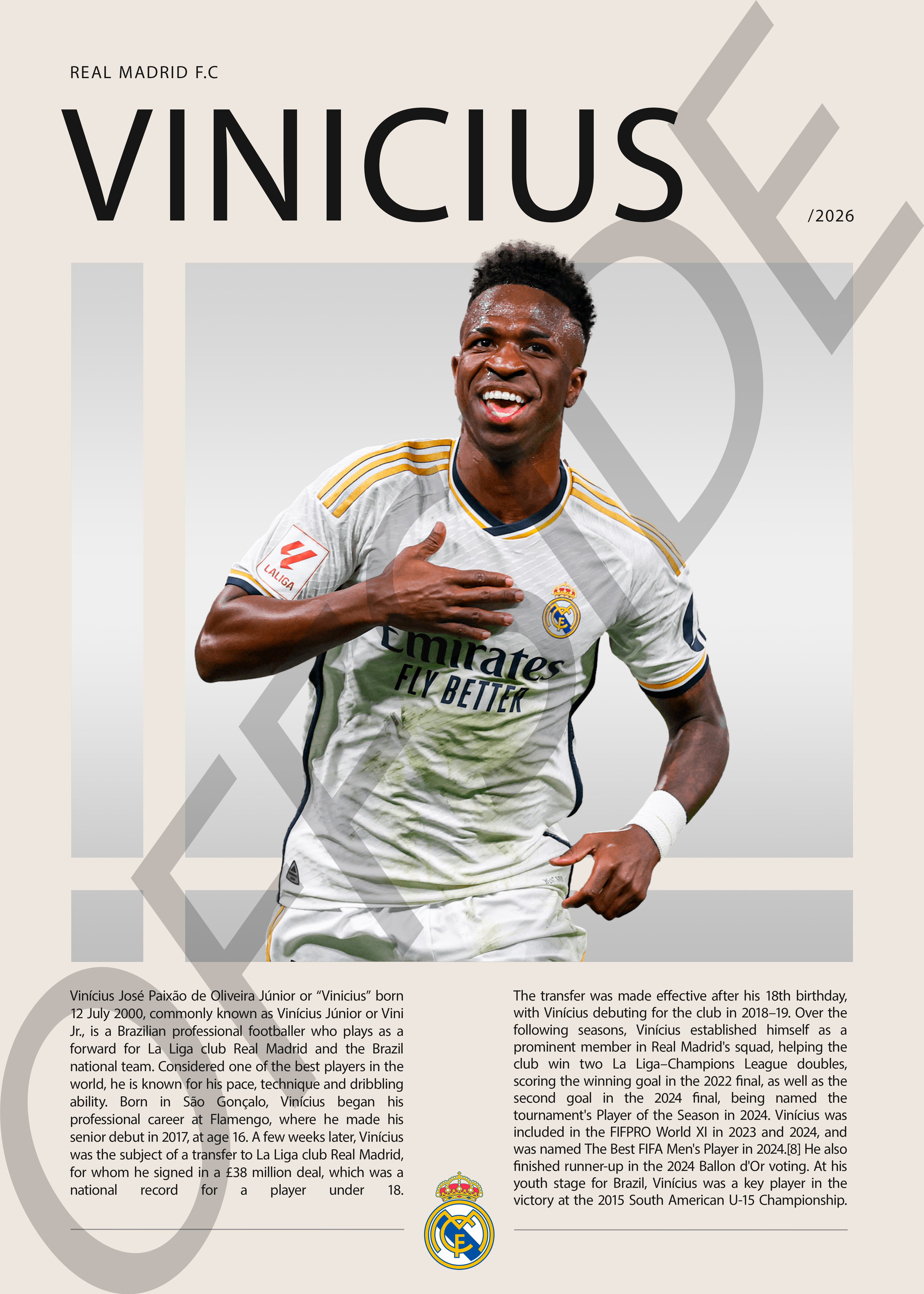 Vinicius Jr "Vini" en Real Madrid Temporada 2026