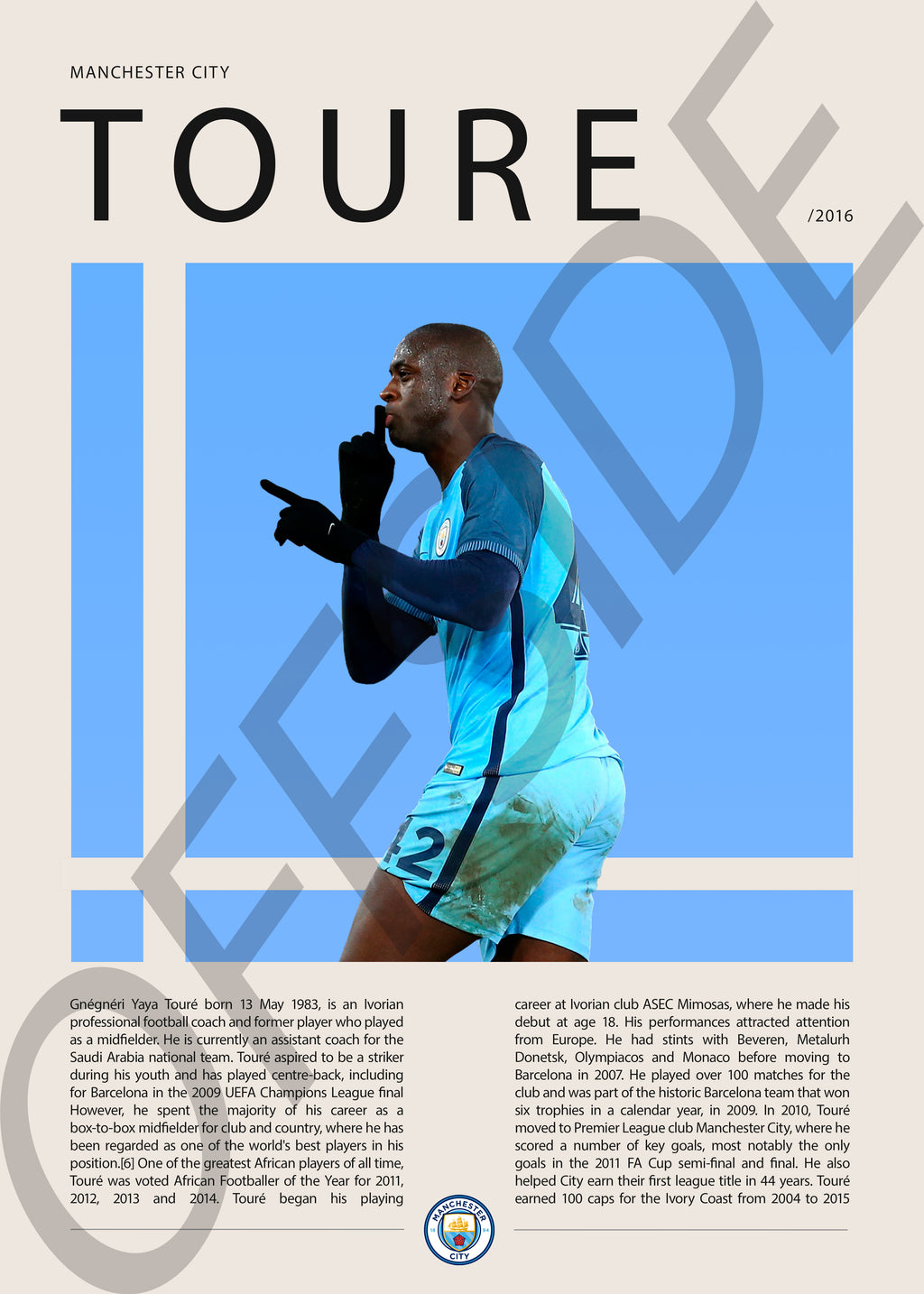 Yaya Toure "Yaya" en Manchester City Temporada 2016