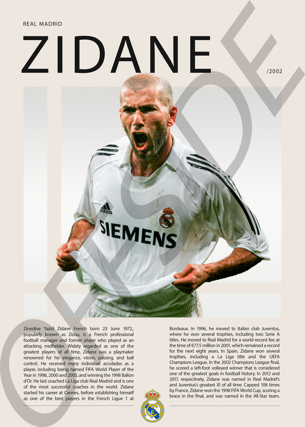 Zinedine Zidane "Zizou" en Real Madrid Temporada 2002