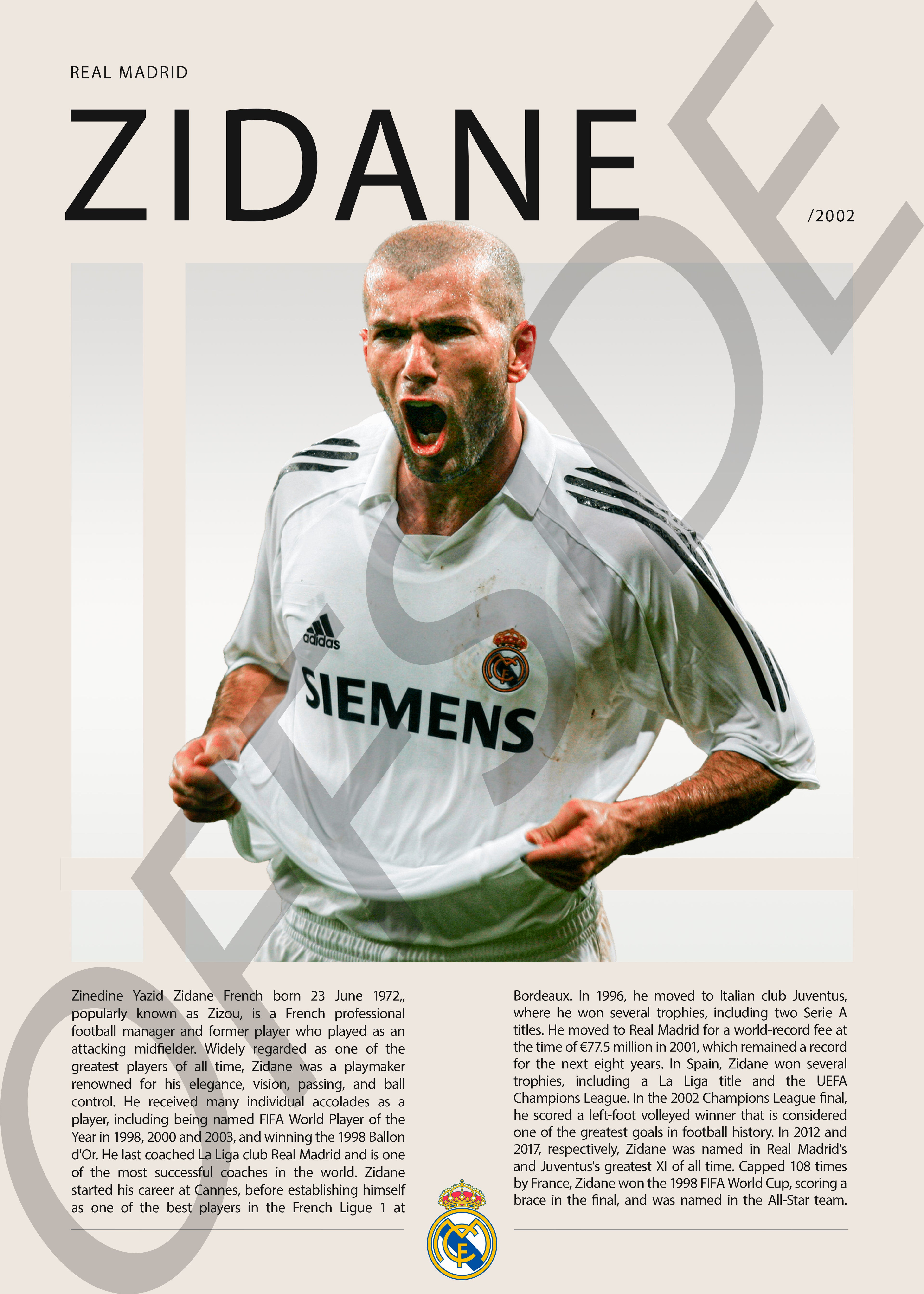 Zinedine Zidane "Zizou" en Real Madrid Temporada 2002