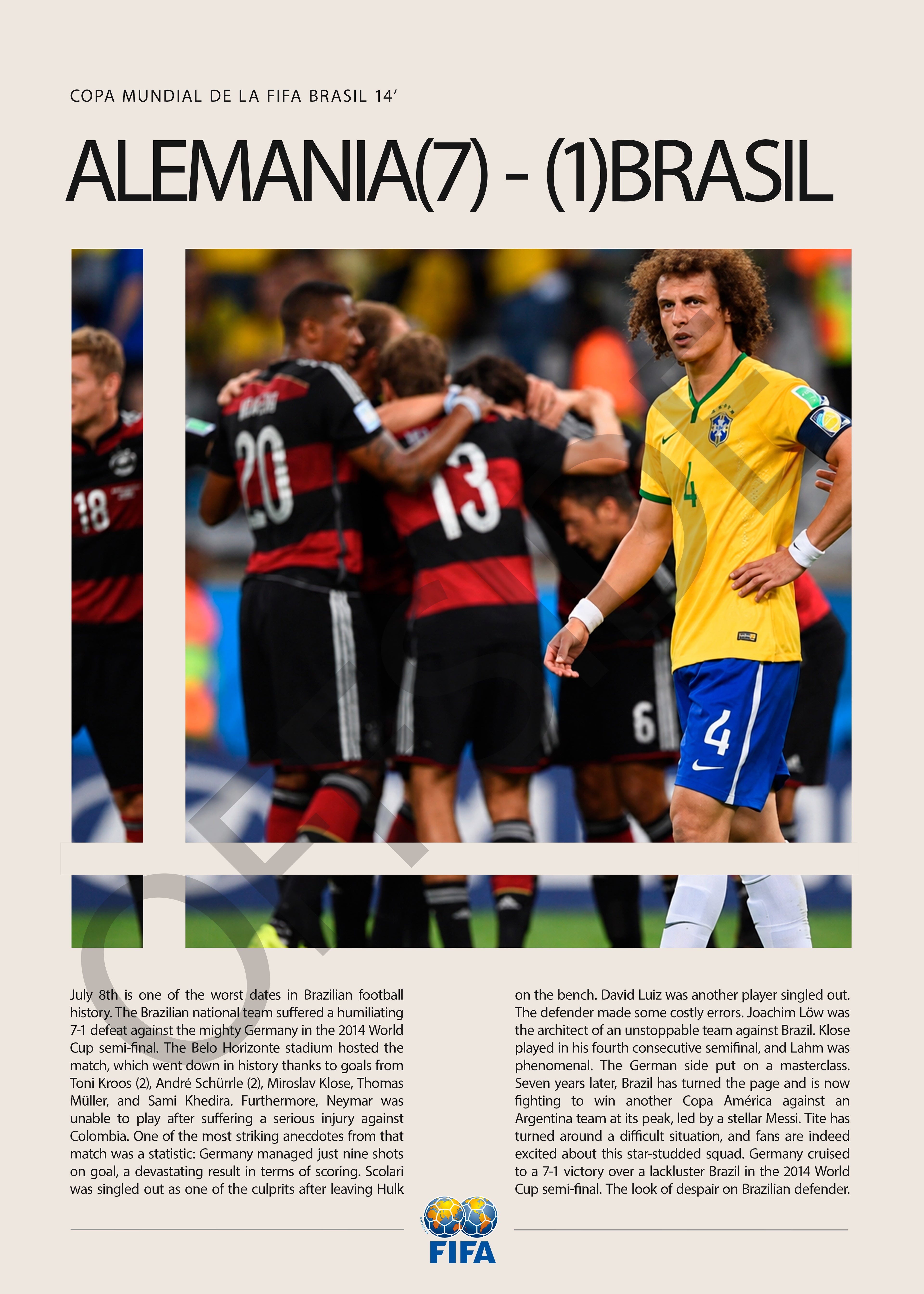 Alemania 7-1 Brasil Mundial 2014 - detalle del diseño