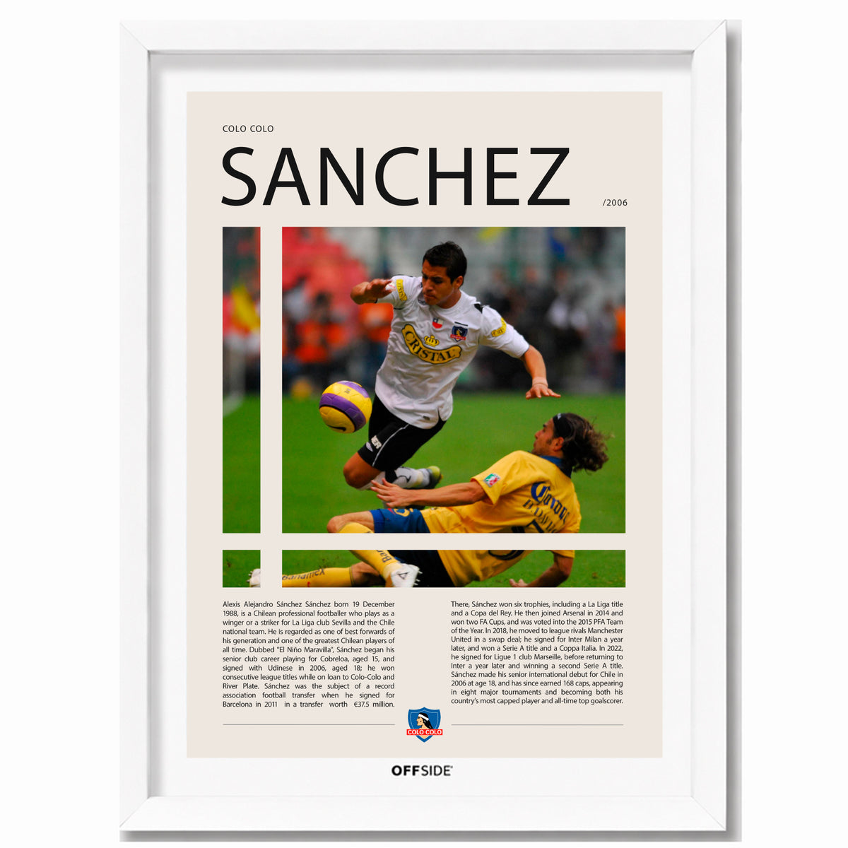 Alexis Sánchez El Niño Maravilla en Colo Colo Temporada 2006 - marco blanco