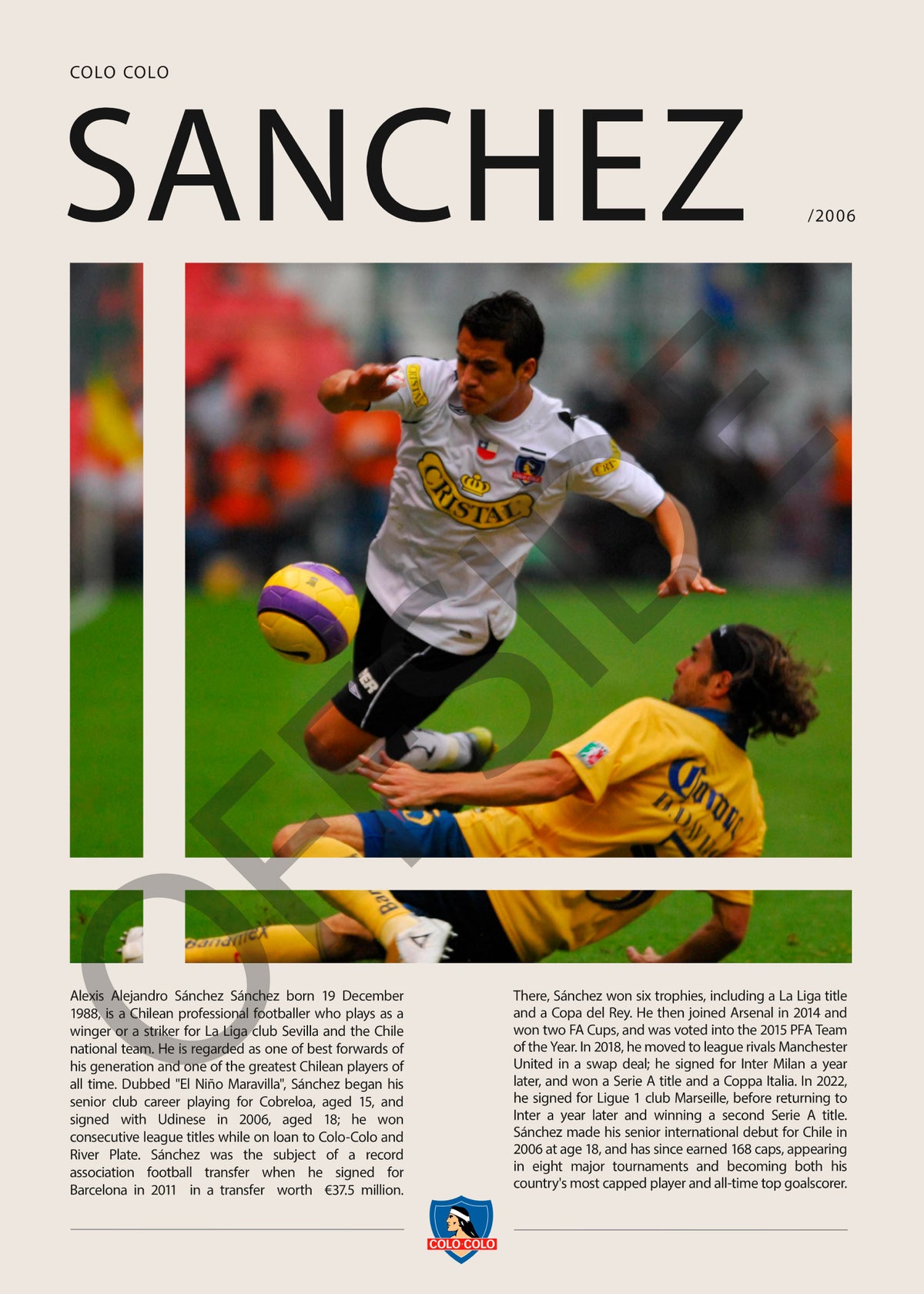 Alexis Sánchez El Niño Maravilla en Colo Colo Temporada 2006 - vista con marca de agua