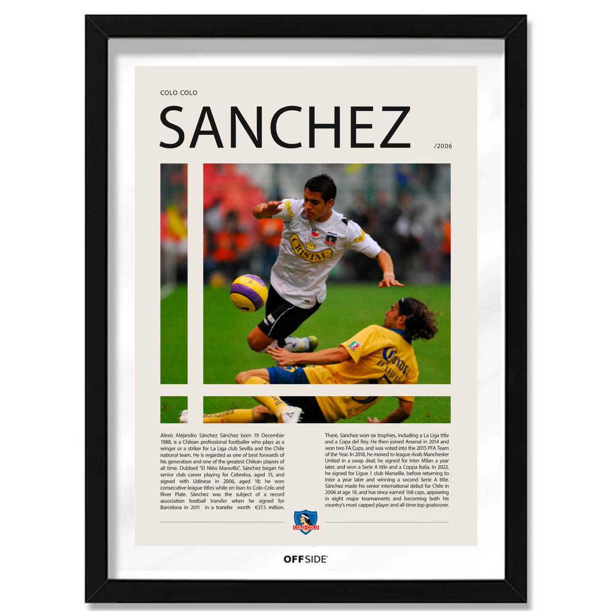 Alexis Sánchez El Niño Maravilla en Colo Colo Temporada 2006 - marco negro