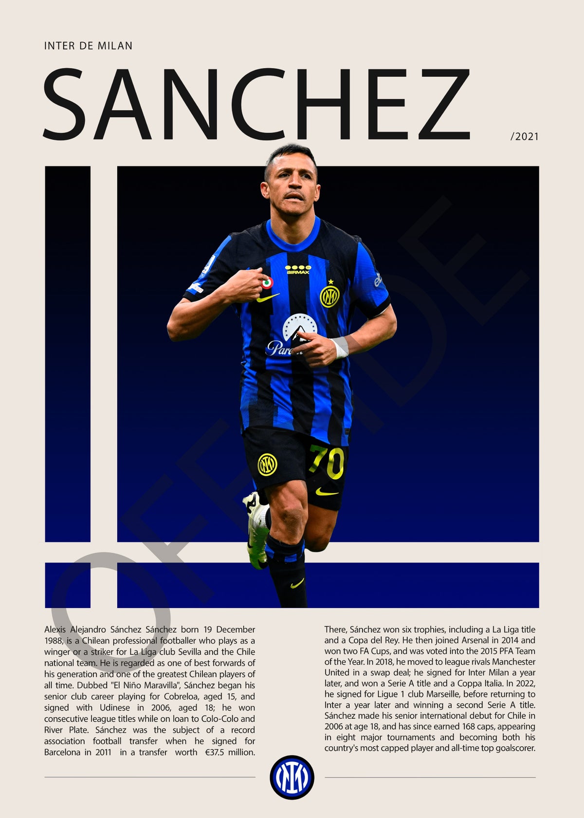 Alexis Sánchez El Niño Maravilla en Inter de Milan Temporada 2021 - vista con marca de agua