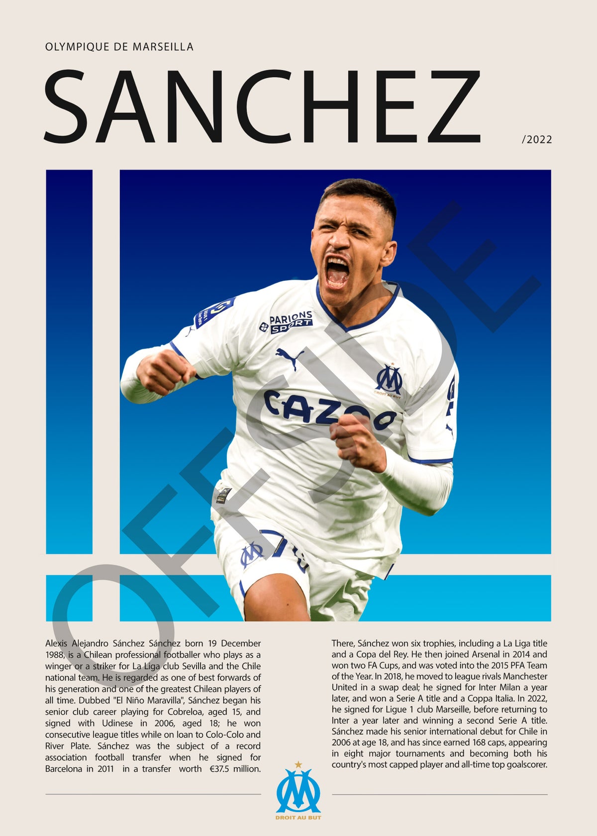 Alexis Sánchez El Niño Maravilla en Olympique de Marsella Temporada 2022 - vista con marca de agua