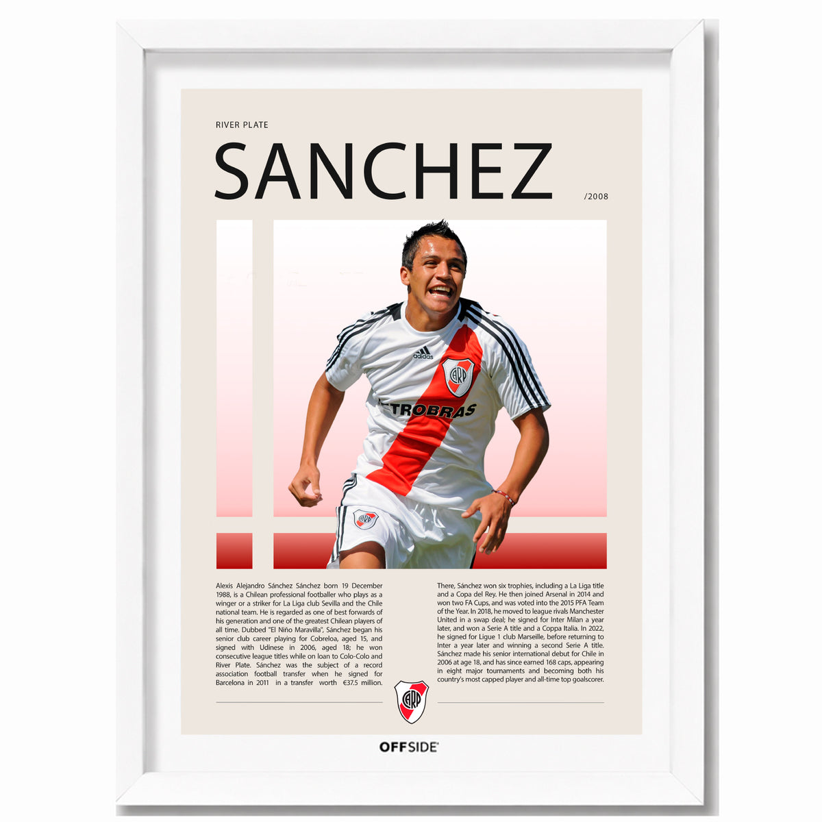 Alexis Sánchez El Niño Maravilla en River Plate Temporada 2008 - marco blanco