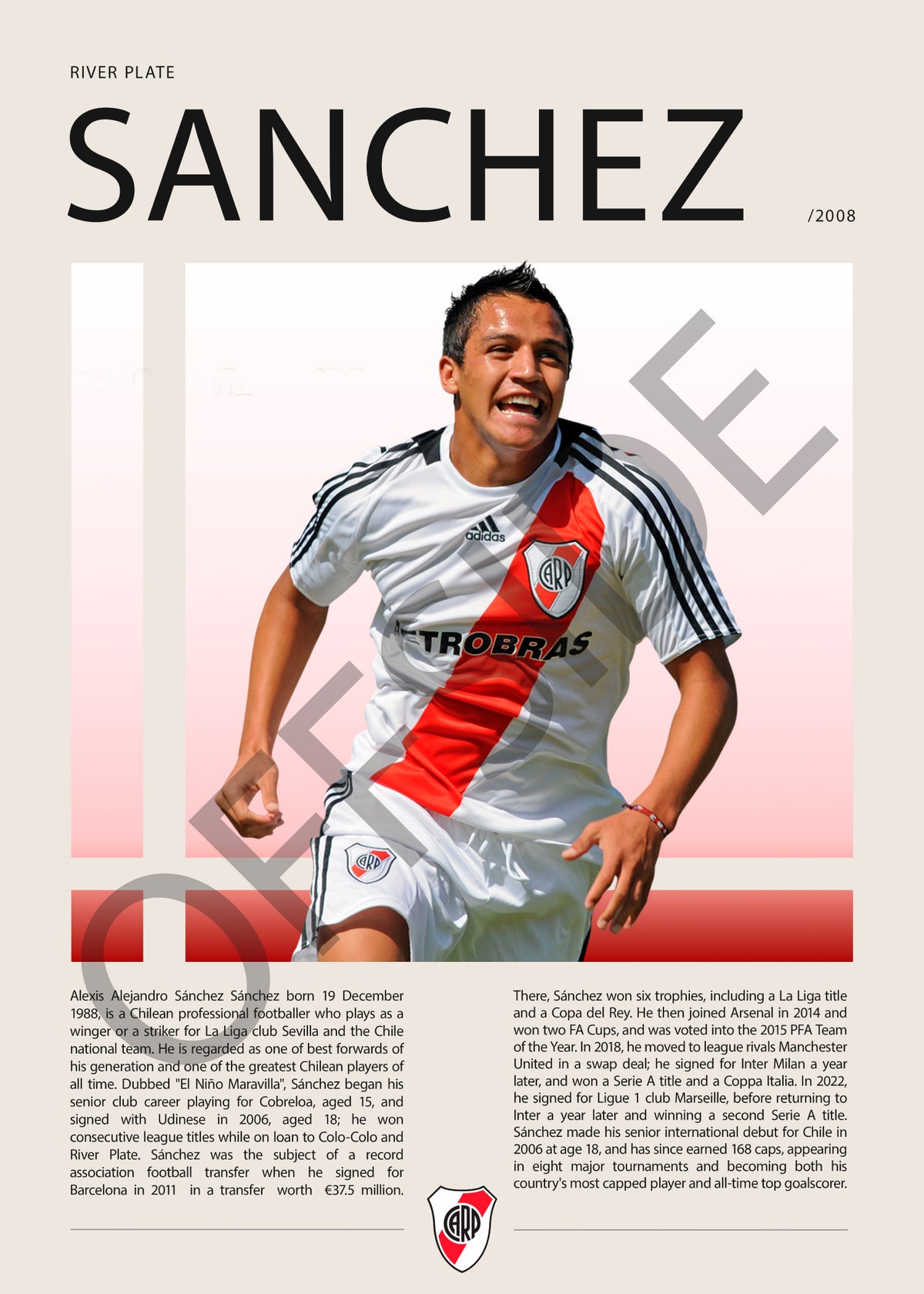 Alexis Sánchez El Niño Maravilla en River Plate Temporada 2008 - vista con marca de agua