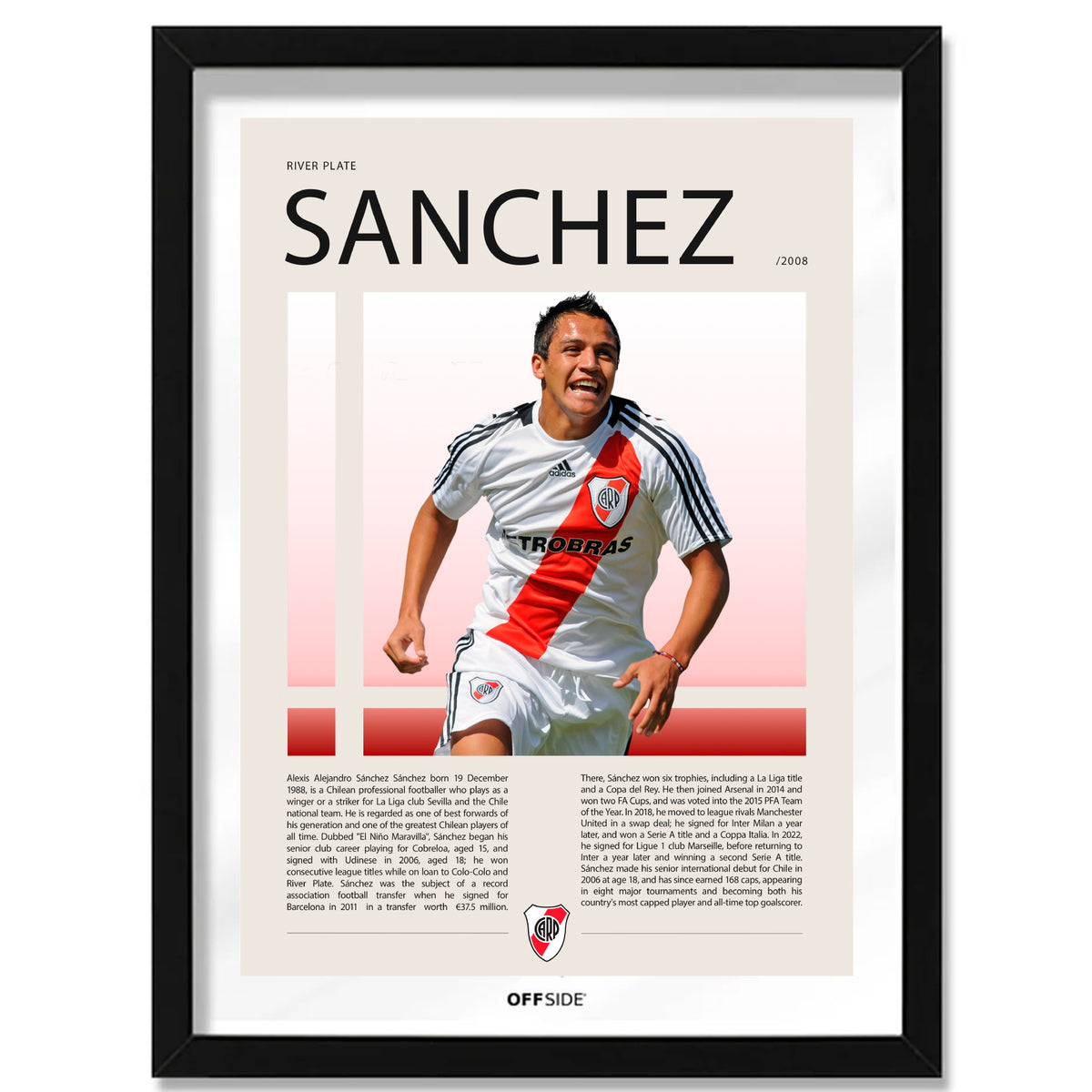 Alexis Sánchez El Niño Maravilla en River Plate Temporada 2008 - marco negro