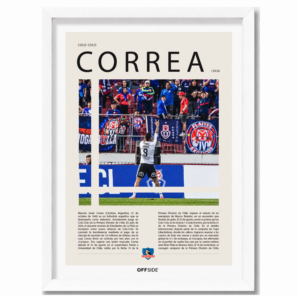 Ángel Correa en Colo Colo Temporada 2026 - marco blanco