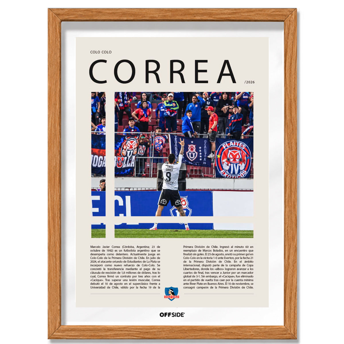 Ángel Correa en Colo Colo Temporada 2026 - marco madera