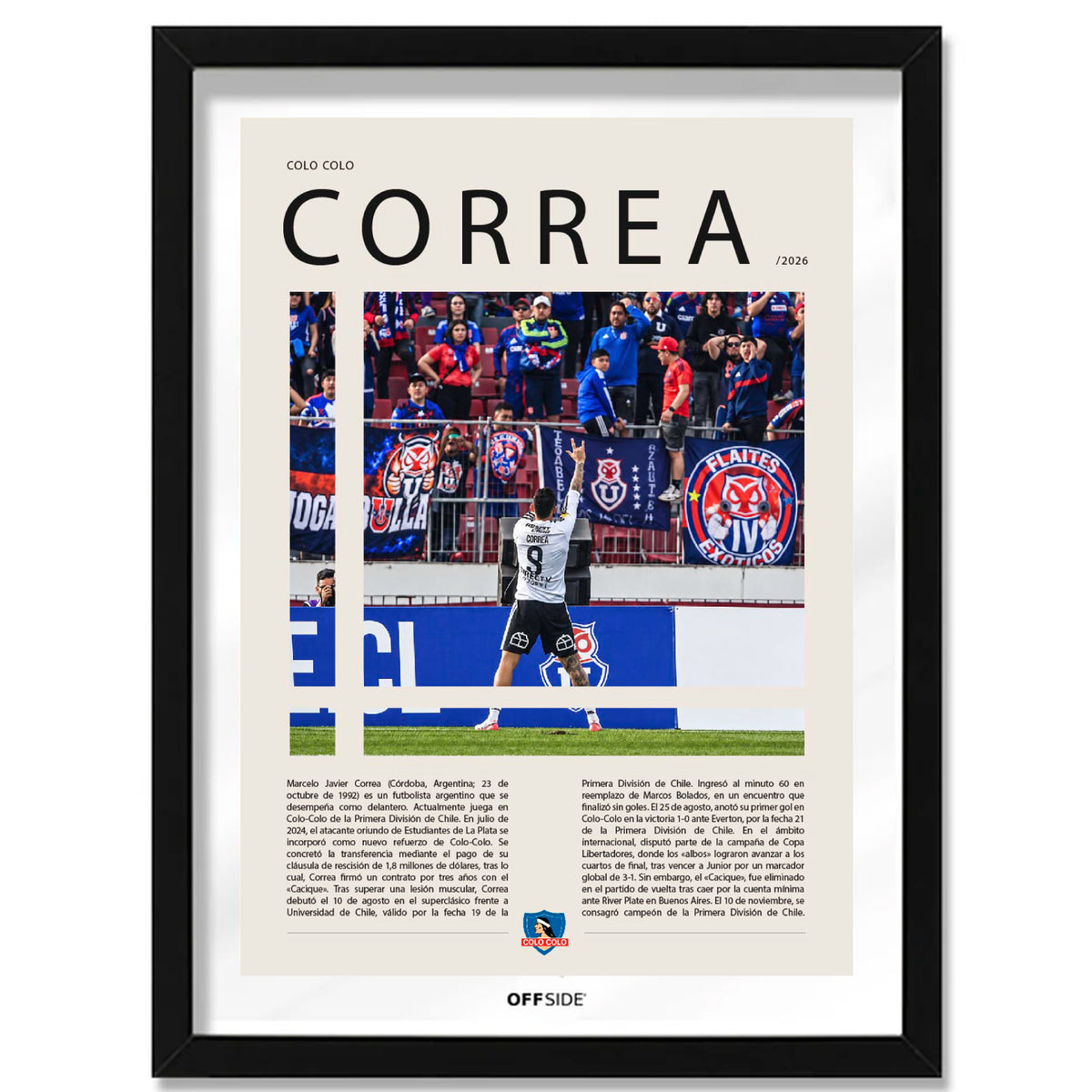 Ángel Correa en Colo Colo Temporada 2026 - marco negro