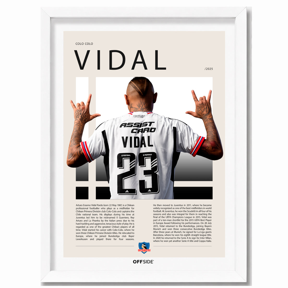 Arturo Vidal El King en Colo Colo Temporada 2025 - marco blanco