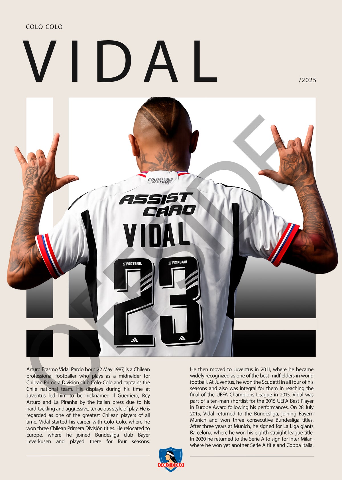 Arturo Vidal El King en Colo Colo Temporada 2025 - vista con marca de agua