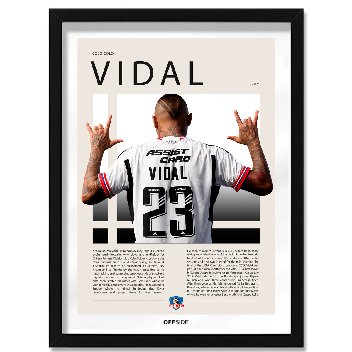 Arturo Vidal El King en Colo Colo Temporada 2025 - marco negro
