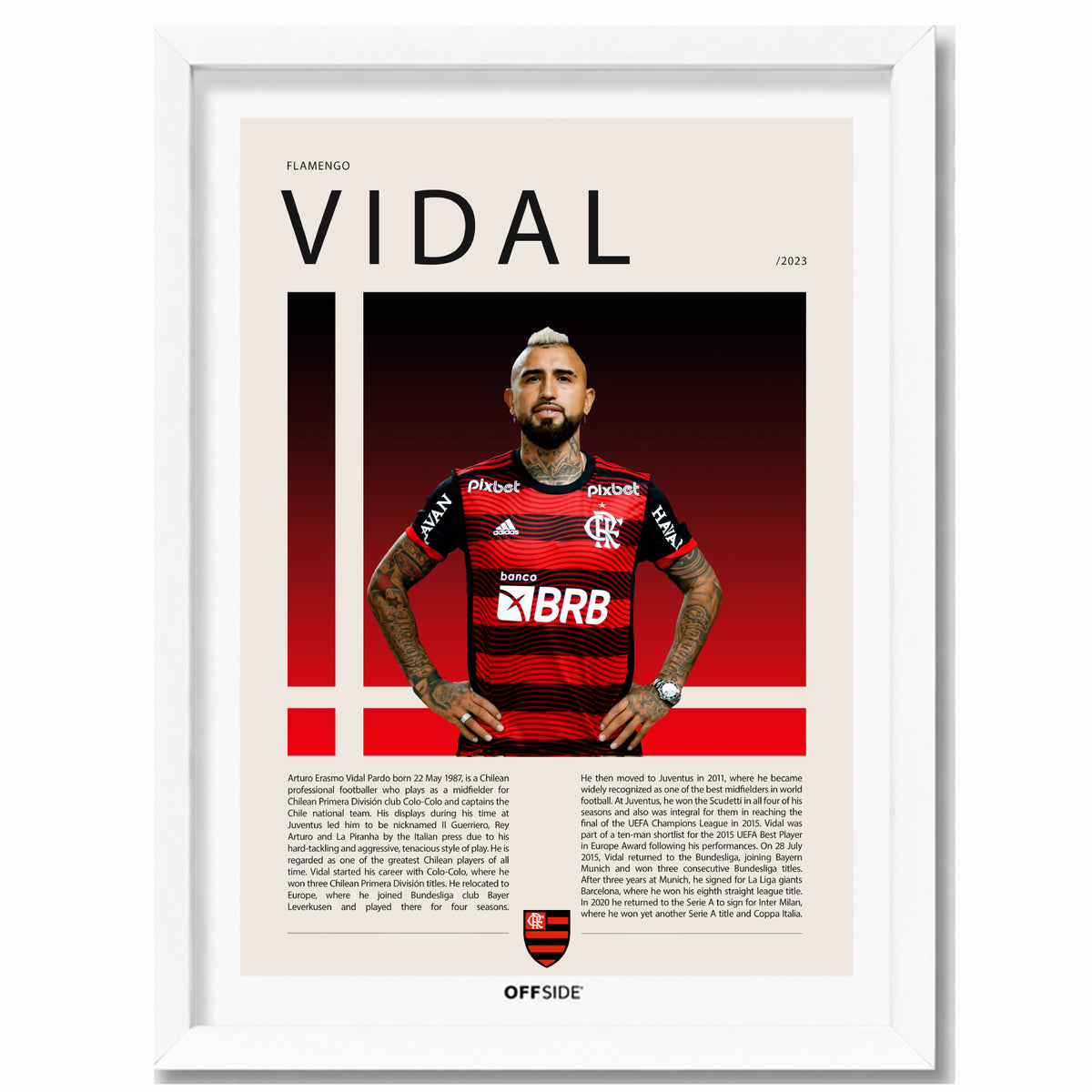 Arturo Vidal El King en Flamengo Temporada 2023 - marco blanco