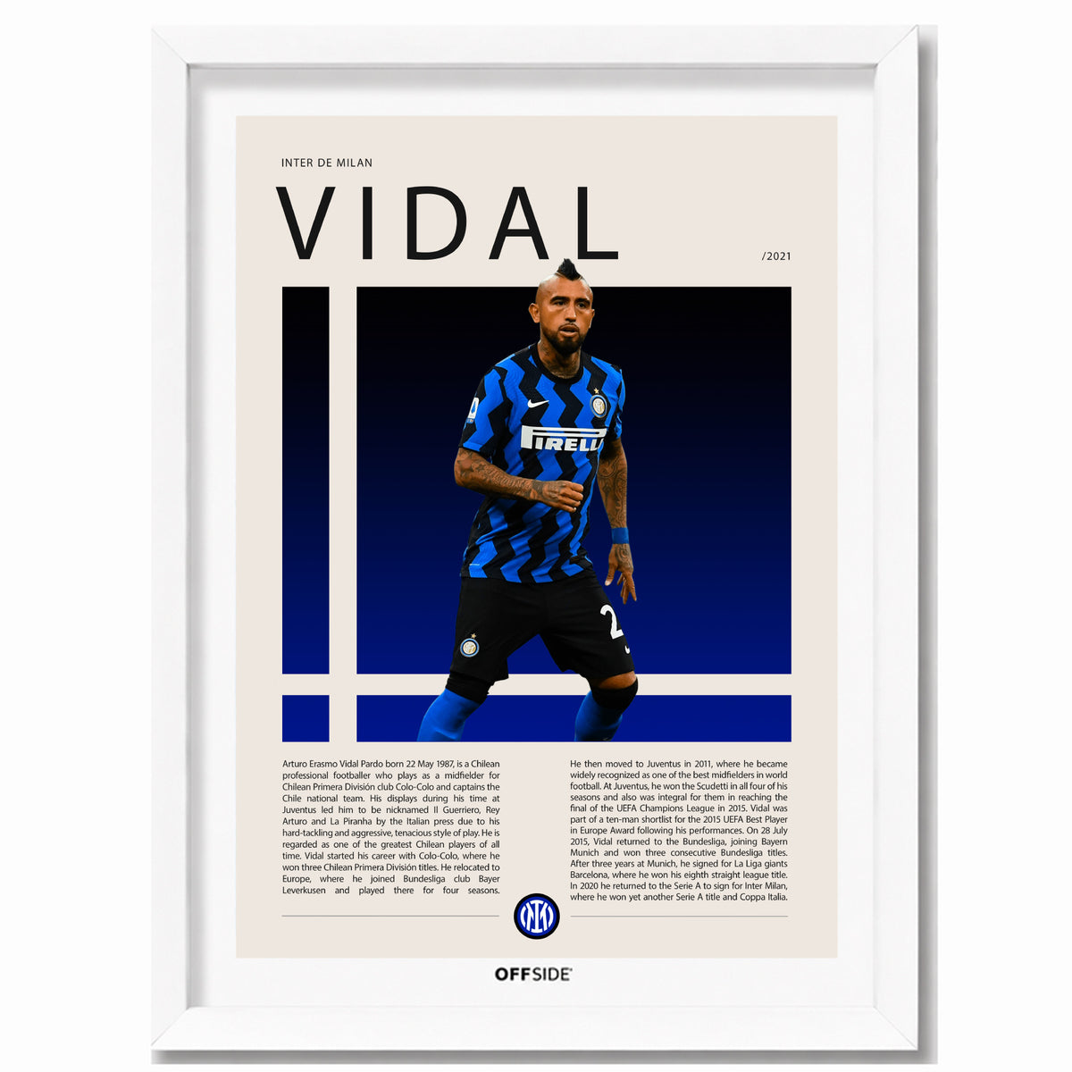 Arturo Vidal El King en Inter de Milan Temporada 2021 - marco blanco