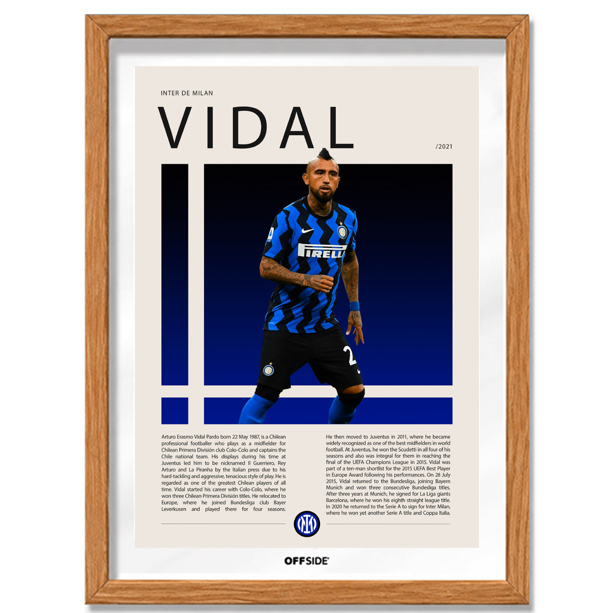 Arturo Vidal El King en Inter de Milan Temporada 2021 - marco madera