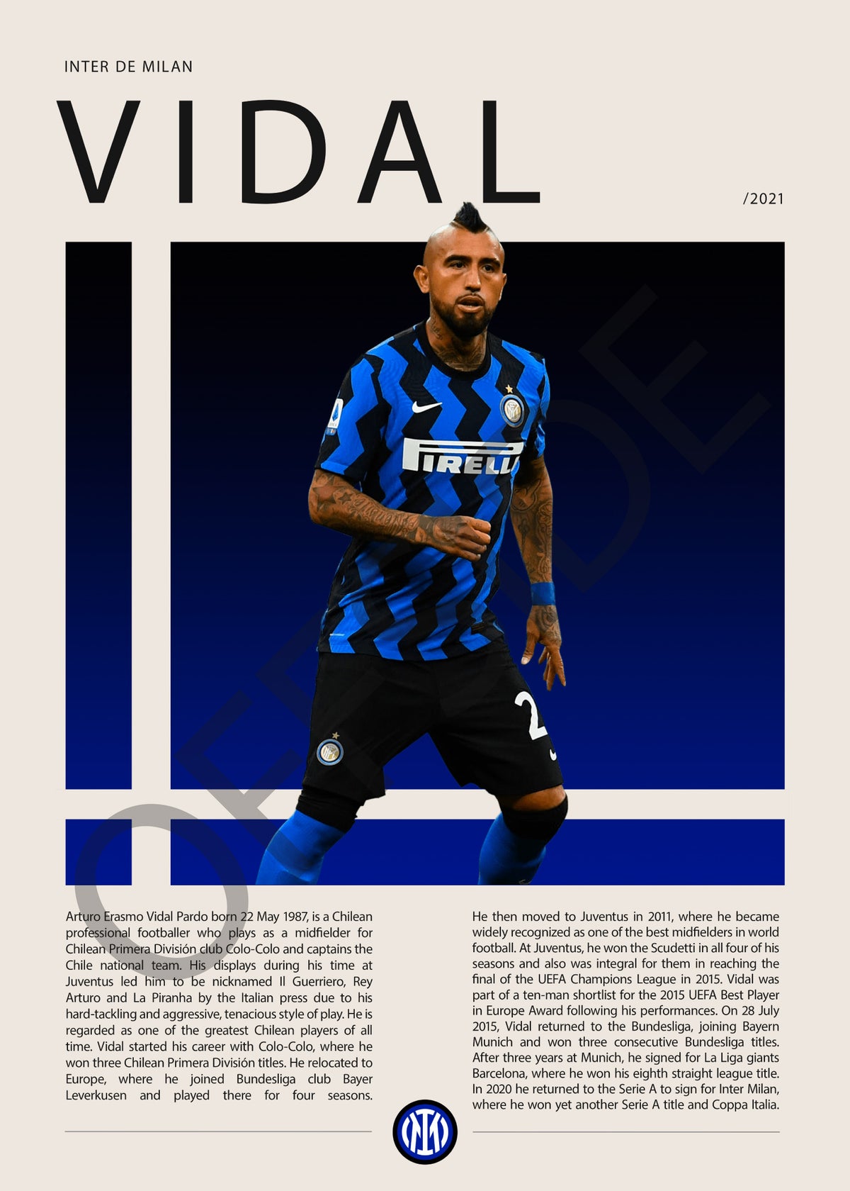 Arturo Vidal El King en Inter de Milan Temporada 2021 - vista con marca de agua