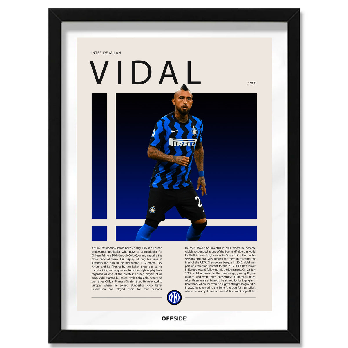 Arturo Vidal El King en Inter de Milan Temporada 2021 - marco negro