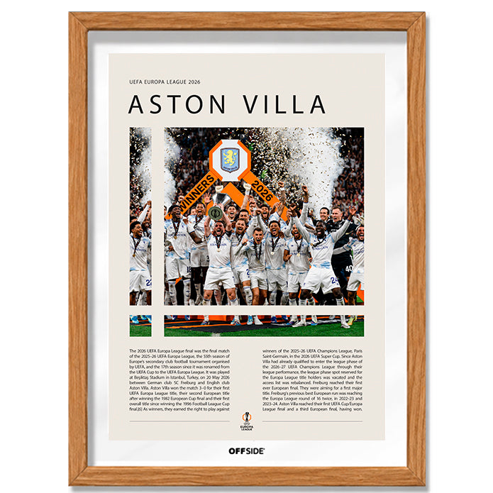 Aston Villa Campeón Europa League 2026 - marco madera
