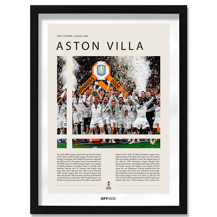 Aston Villa Campeón Europa League 2026 - marco negro