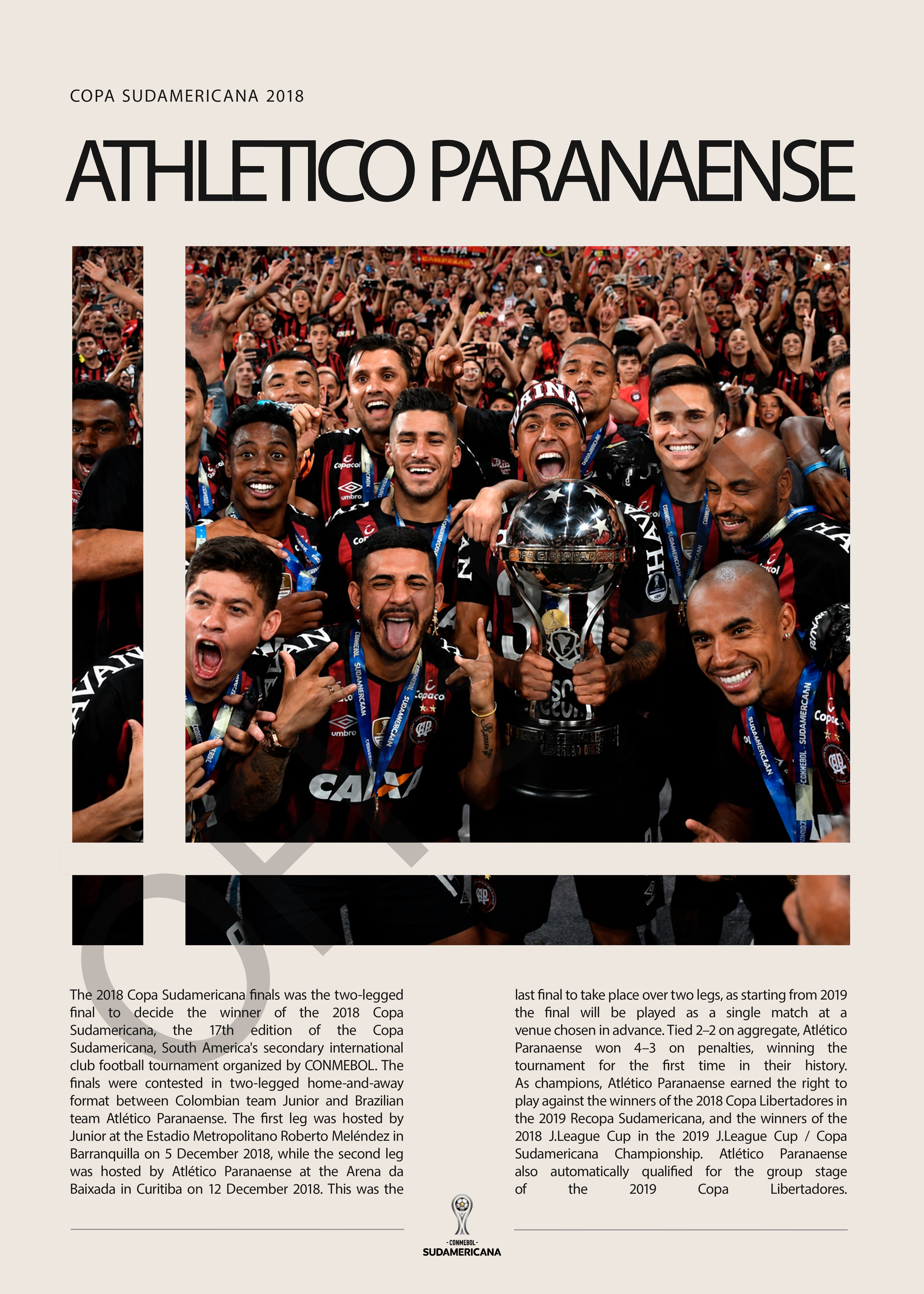 Athletico Paranaense Campeón Copa Sudamericana 2018 - detalle del diseño