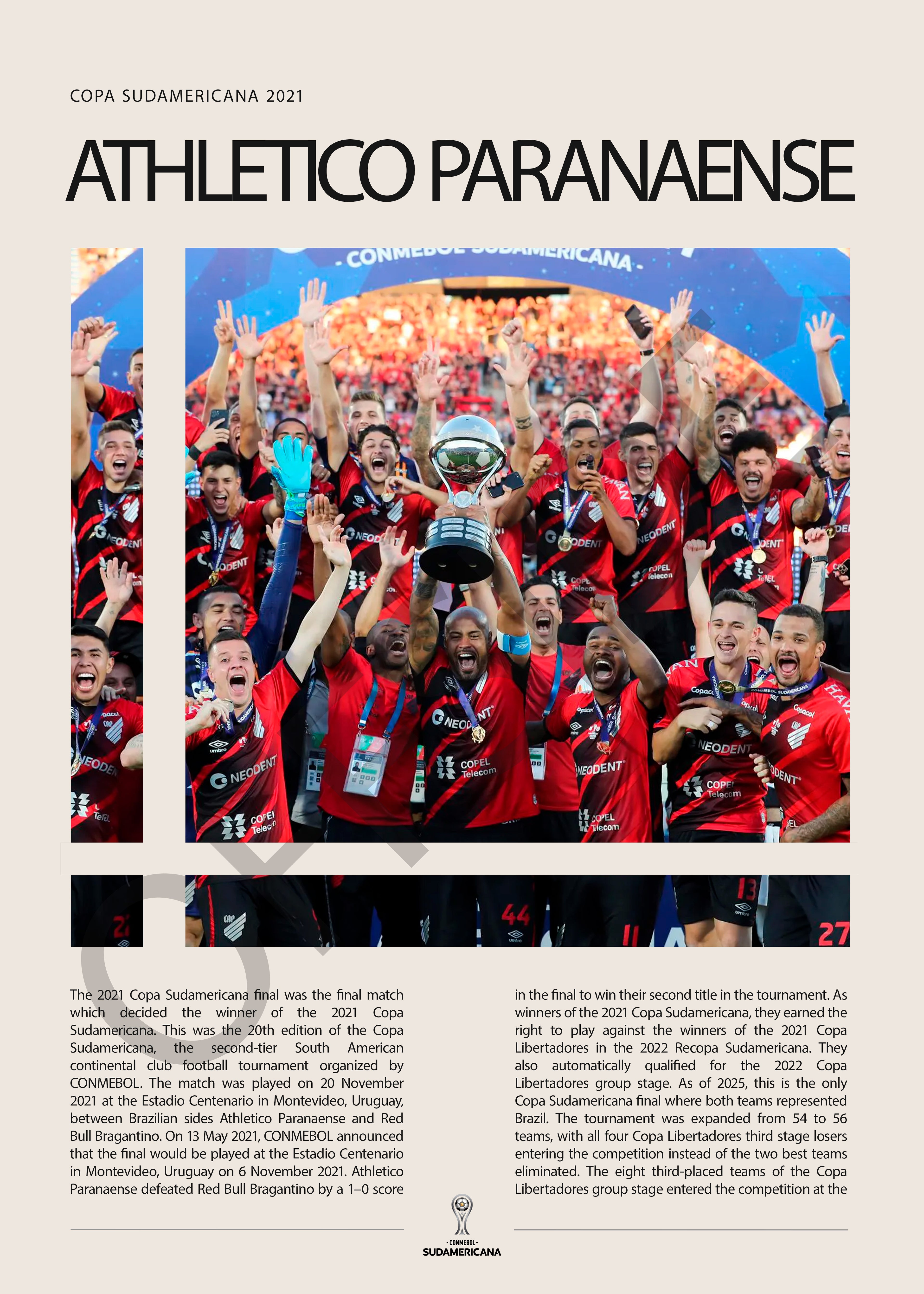 Athletico Paranaense Campeón Copa Sudamericana 2021 - detalle del diseño