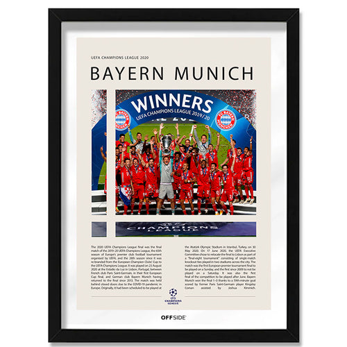 Bayern Múnich Campeón Champions League 2020 - marco negro
