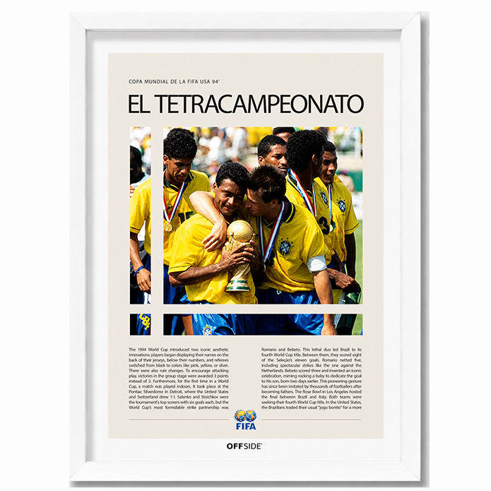 Brasil Tetracampeón Estados Unidos 1994 - marco blanco
