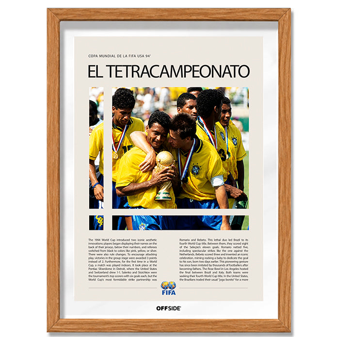 Brasil Tetracampeón Estados Unidos 1994 - marco madera